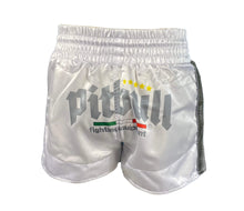 Carica l'immagine nel visualizzatore di Gallery, Pantaloncini Muay Thai Bianco Argento