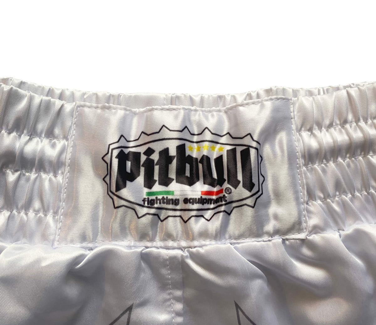 White and Silver Muay Thai Shorts