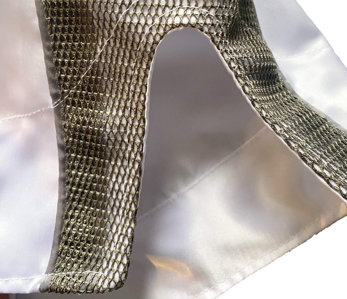 White and Silver Muay Thai Shorts