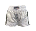 White and Silver Muay Thai Shorts