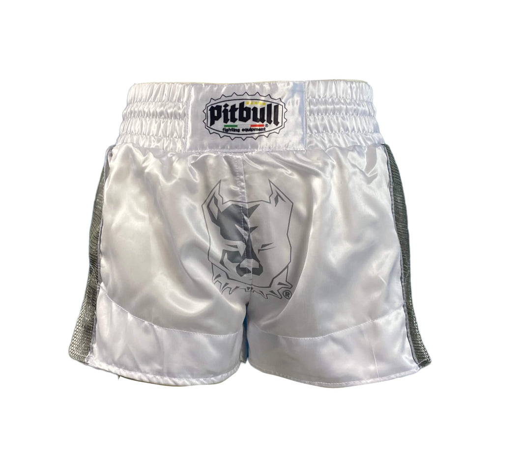 Pantaloncini Muay Thai Bianco Argento