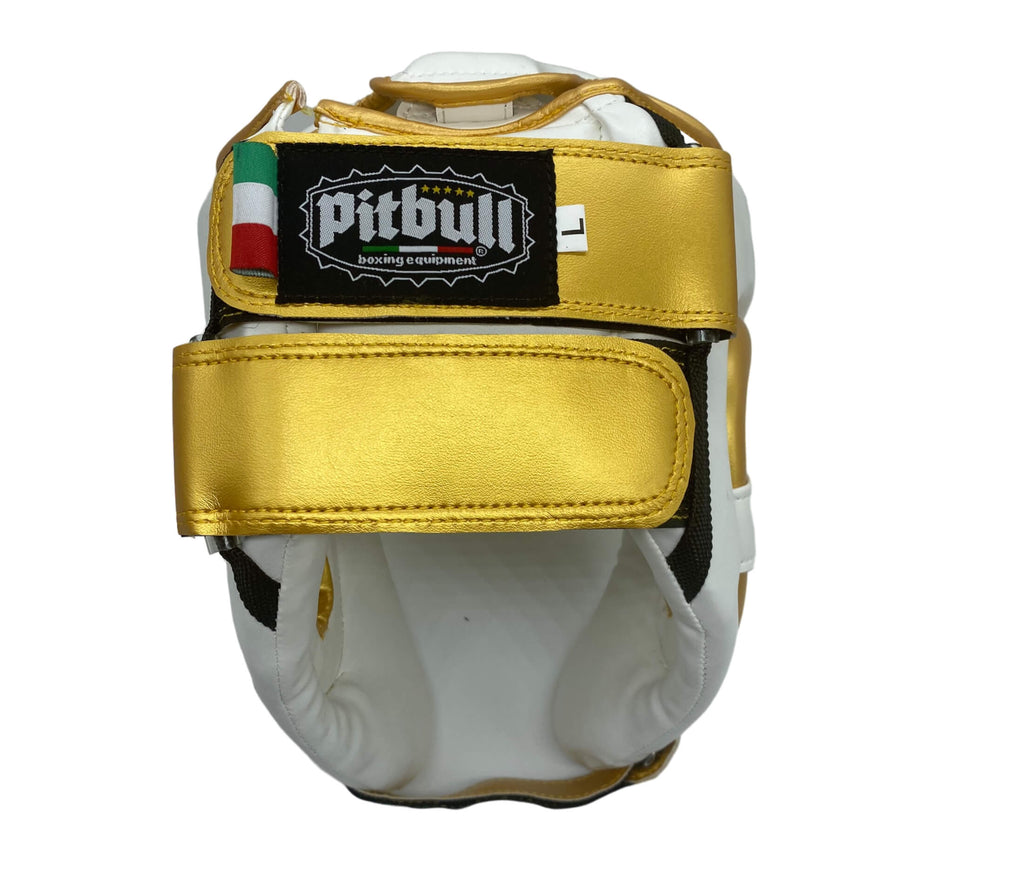 Pitbull Vision White Headgear for Muay Thai, Boxing, Kickboxing, and K1