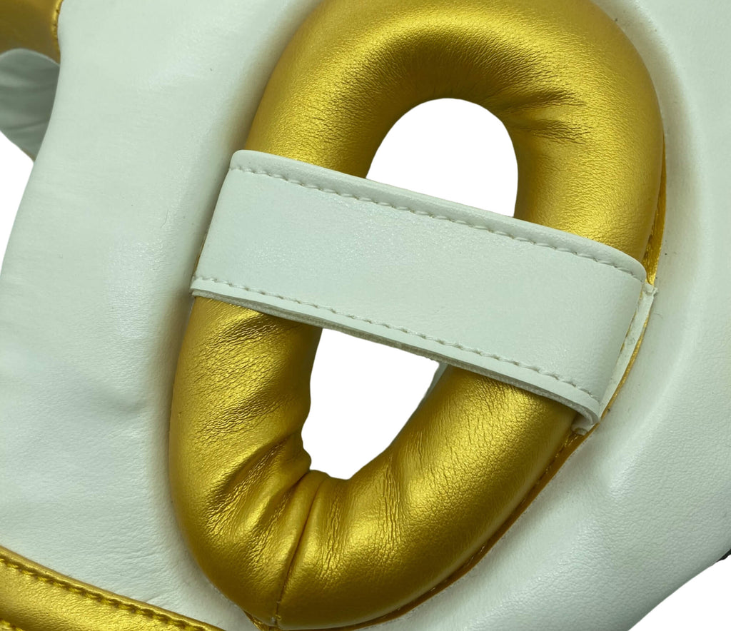 Pitbull Vision White Headgear for Muay Thai, Boxing, Kickboxing, and K1