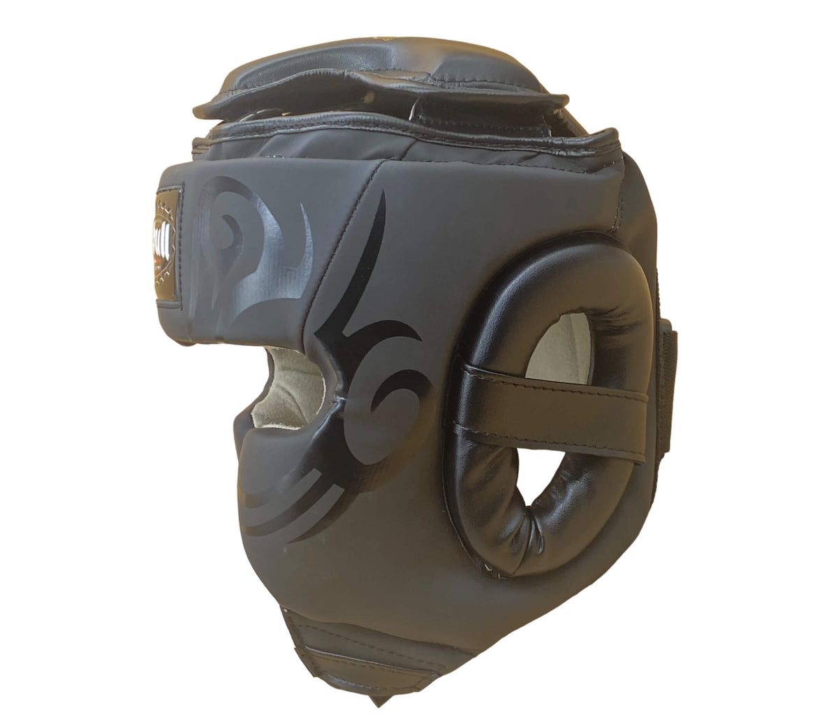 Pitbull Guardian black headgear for Muay Thai, Boxing, Kick Boxing and K1