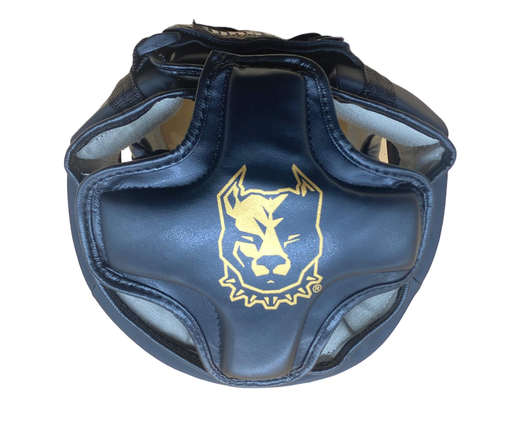 Pitbull Guardian black headgear for Muay Thai, Boxing, Kick Boxing and K1