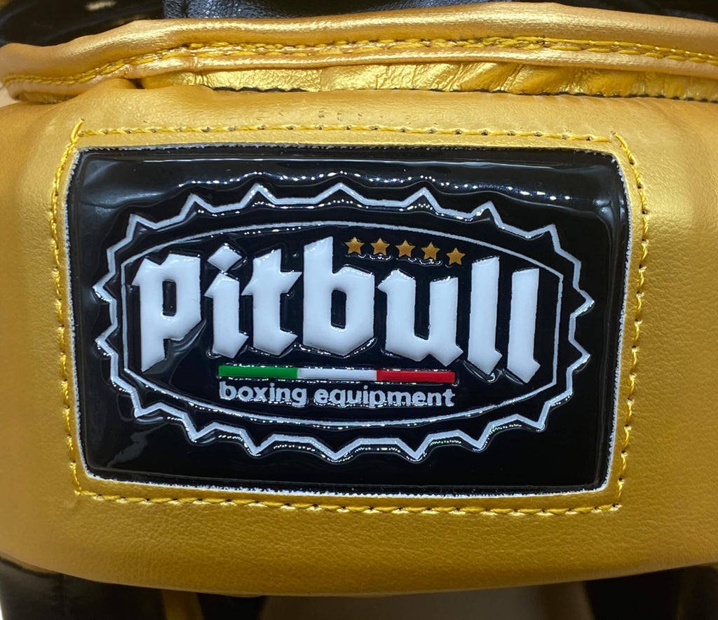 Pitbull Vision Black Headgear for Muay Thai, Boxing, Kickboxing, and K1