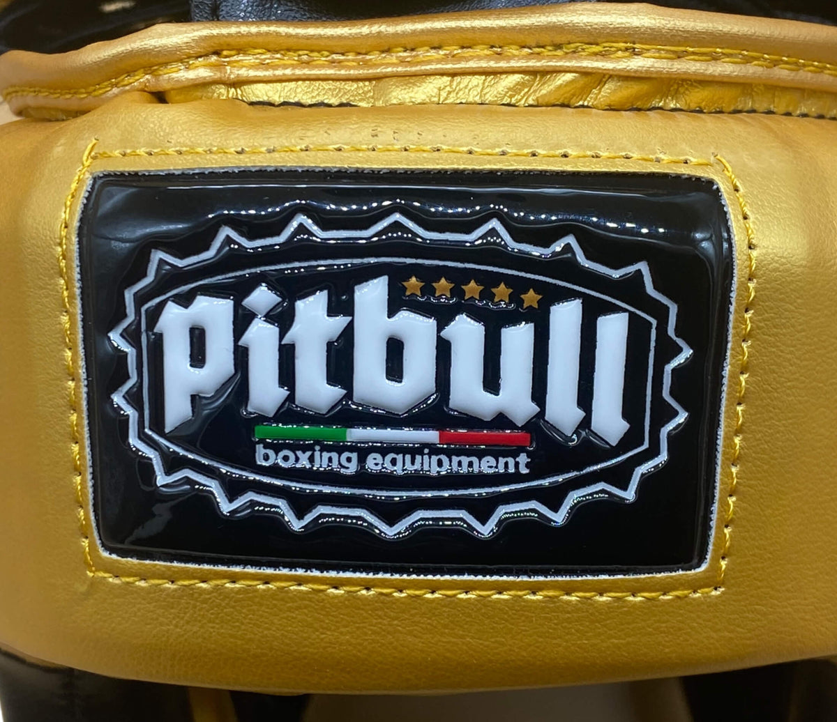 Pitbull Vision Black Headgear for Muay Thai, Boxing, Kickboxing, and K1
