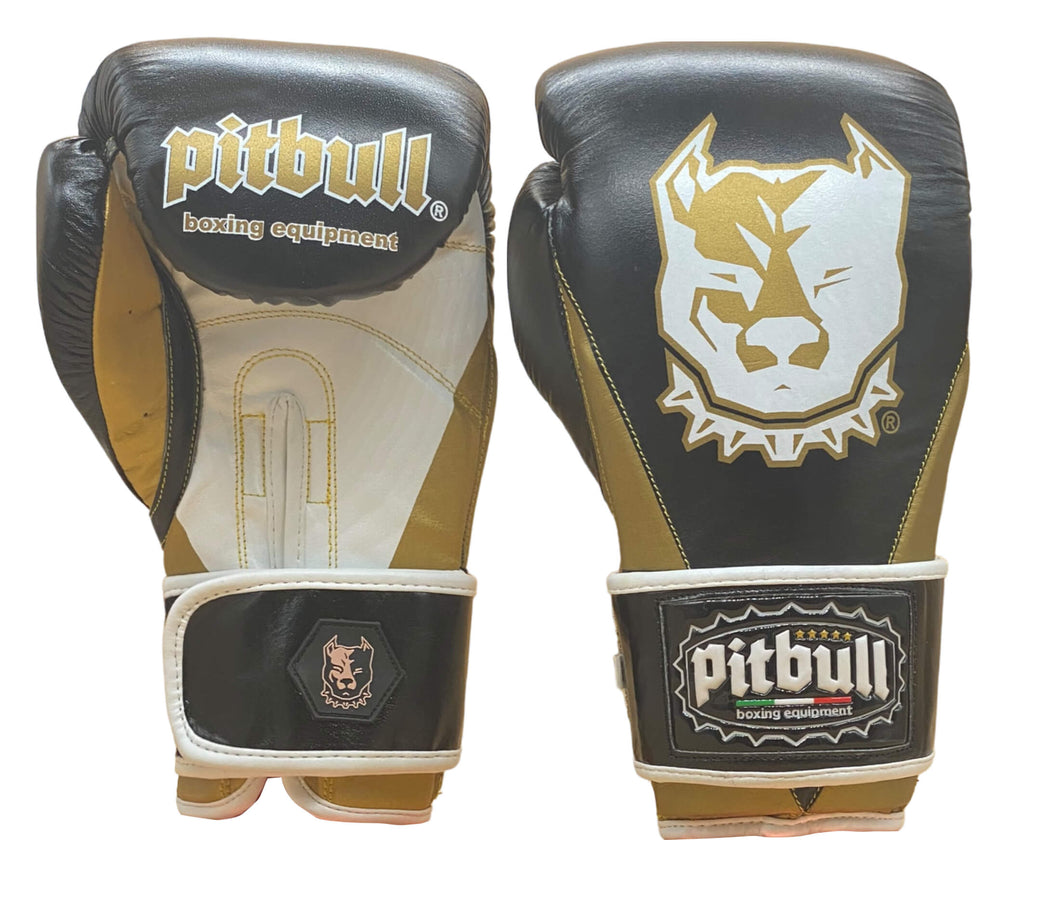 Guantoni Boxe Pitbull Valor Nero Oro 16 once