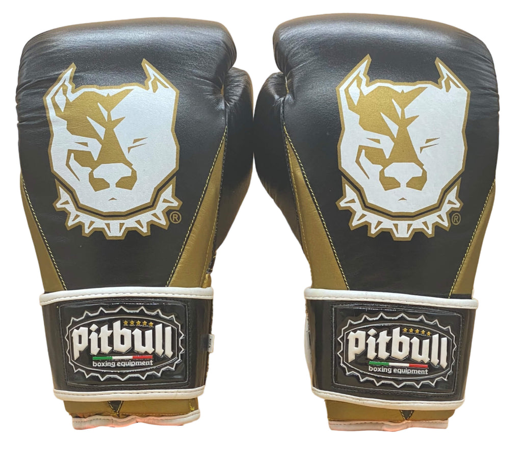 Pitbull Valor Boxing Gloves Black Gold 16 oz