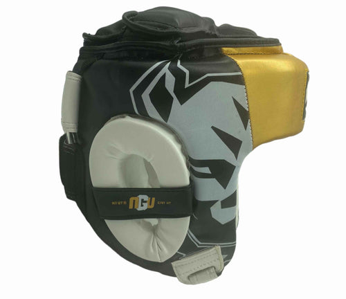 Caschetto Boxe, Muay Thai, Kick Boxing, K1, Nero Bianco