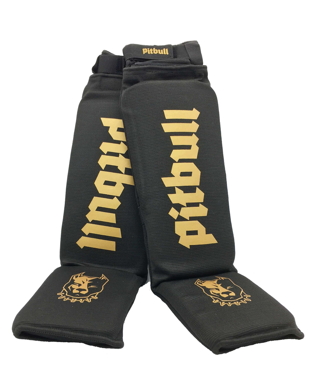 Black Cotton Sleeve Muay Thai Shin Guards
