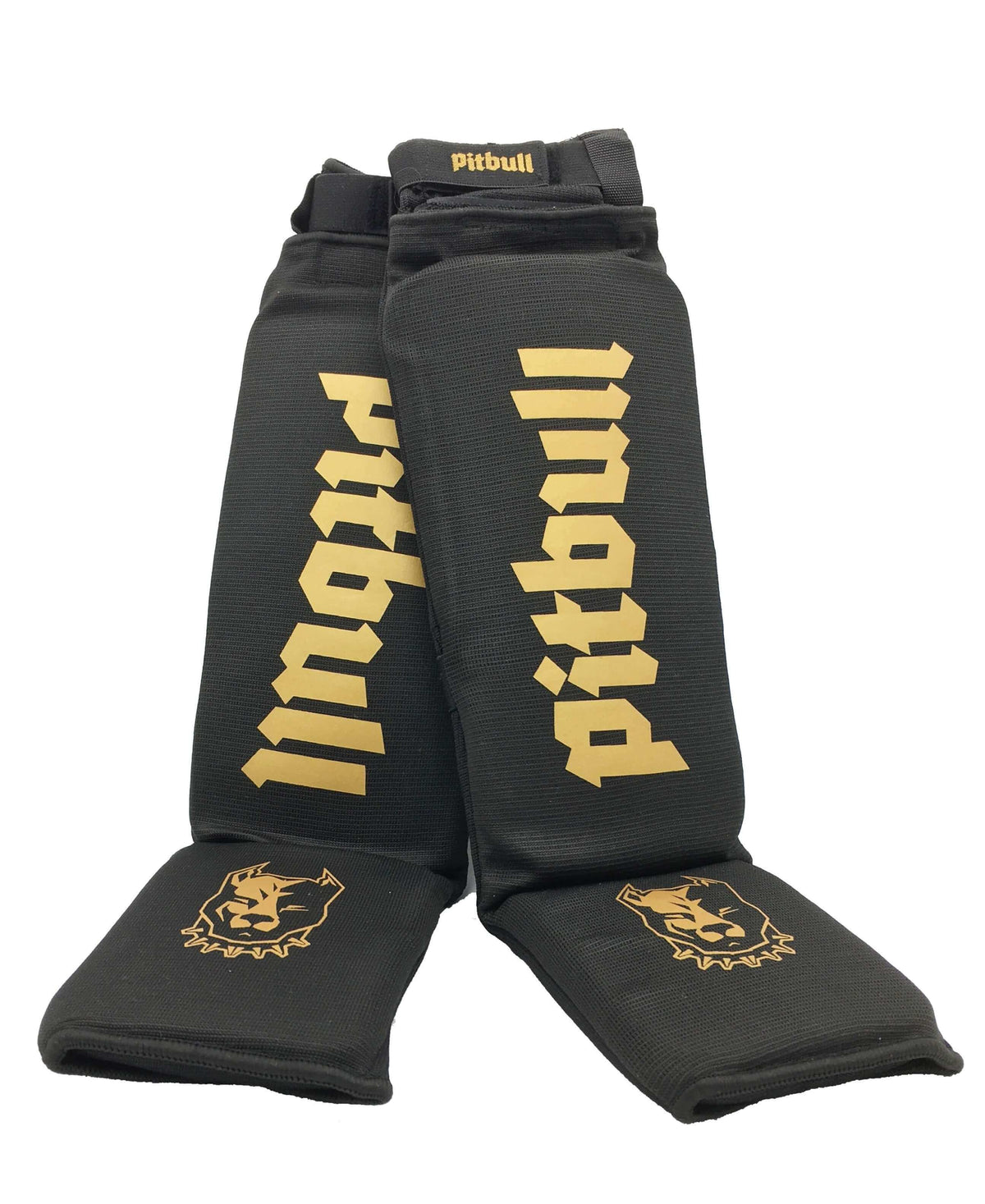 Black Cotton Sleeve Muay Thai Shin Guards