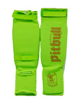 Acid Green Cotton Sleeve Muay Thai Shin Guards