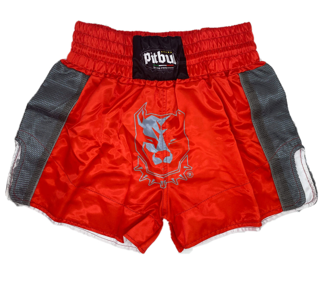 Pantaloncini Muay Thai Mod. Rosso Argento